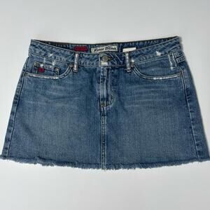 Y2K Vintage Paris Blues Denim Mini Skirt